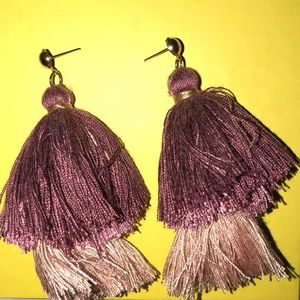 two-toned tassel earings